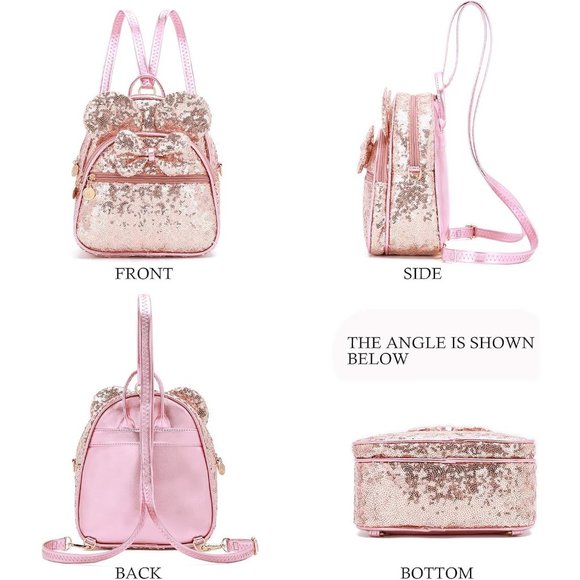 Bowknot Polka Dot Mini Backpack And Convertible Shoulder Bag Purse for Women - Picture 5 of 7